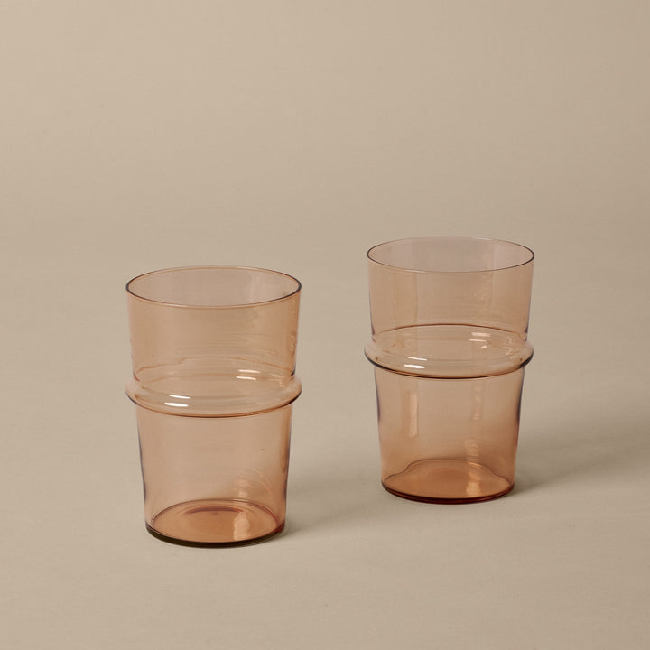 FERM LIVING Boya Tall Glasses, Blush (Set of 2)