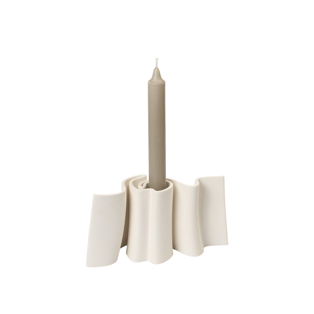 FERM LIVING Dedali Candle Holder, Off-White