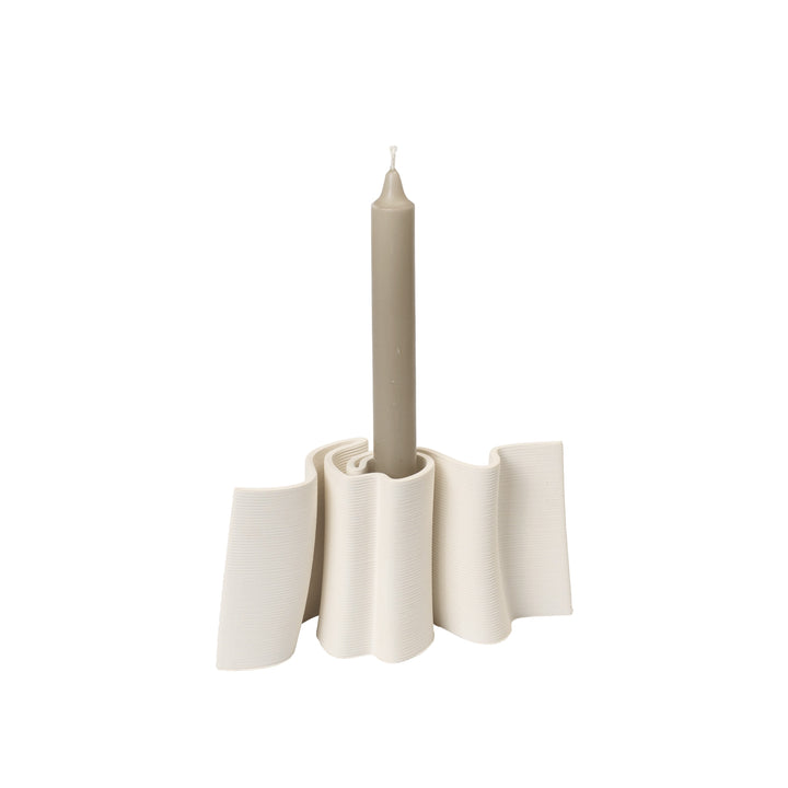 FERM LIVING Dedali Candle Holder, Off-White