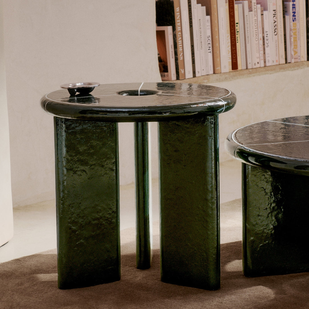 FERM LIVING Deya Side Table, (D)47cm, Dark Green