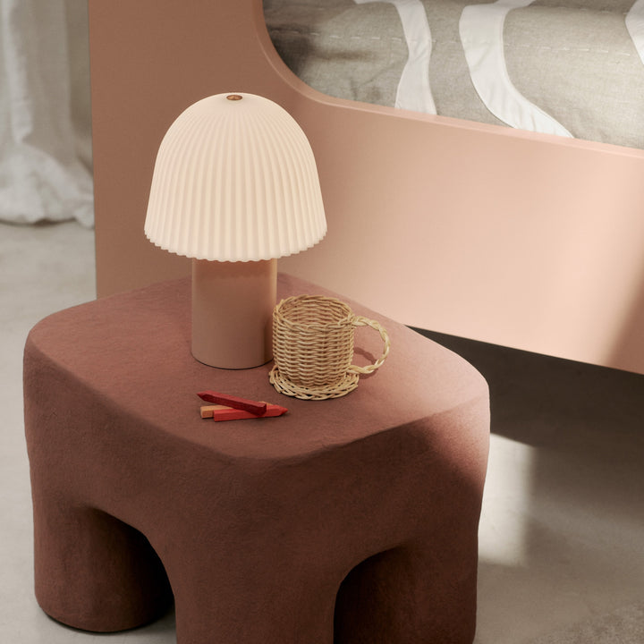 FERM LIVING Frill Portable Lamp, Rose/White