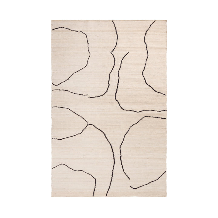 FERM LIVING Gesso Jute Rug, 200x300cm, Off-White/Dark Fig