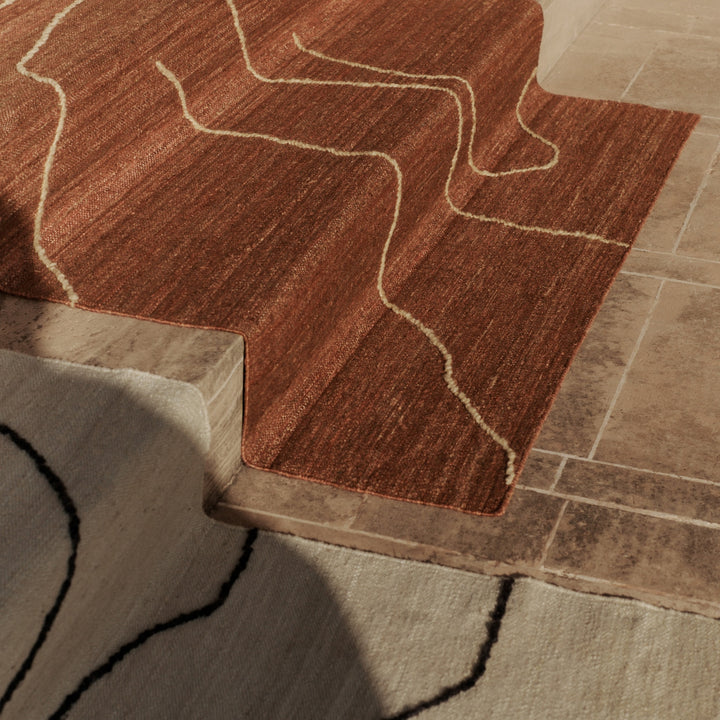 FERM LIVING Gesso Jute Rug, 200x300cm, Off-White/Dark Fig