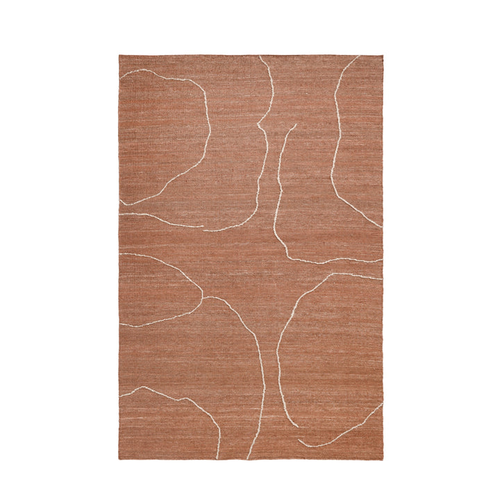 PRE-ORDER │ FERM LIVING Gesso Jute Rug, 200x300cm, Terracotta/Off-White