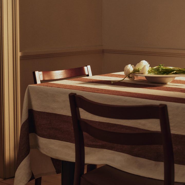 FERM LIVING Hale Tablecloth, Chestnut/Frosted Lime