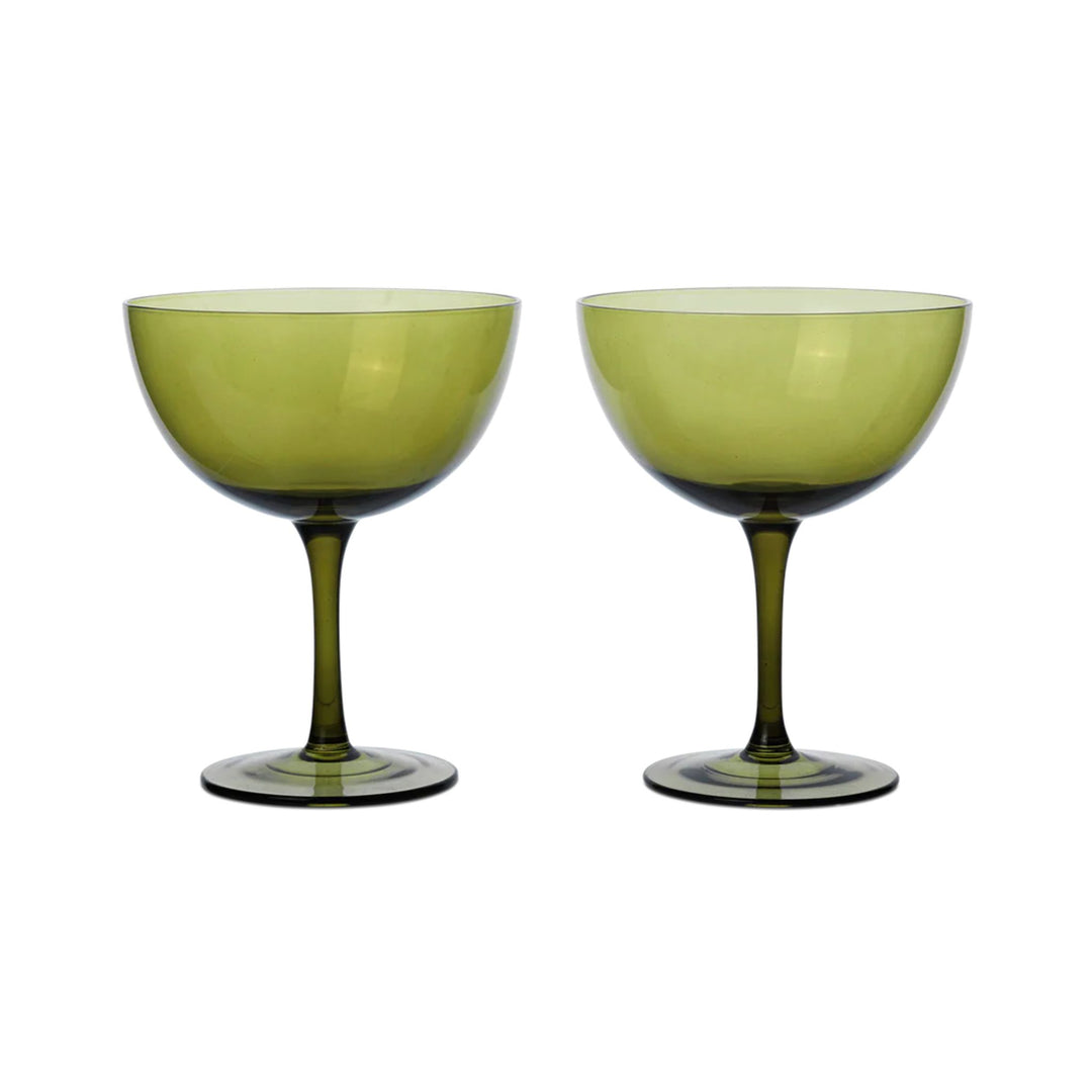 FERM LIVING Host Cocktail Glasses, Moss Green (Set of 2)