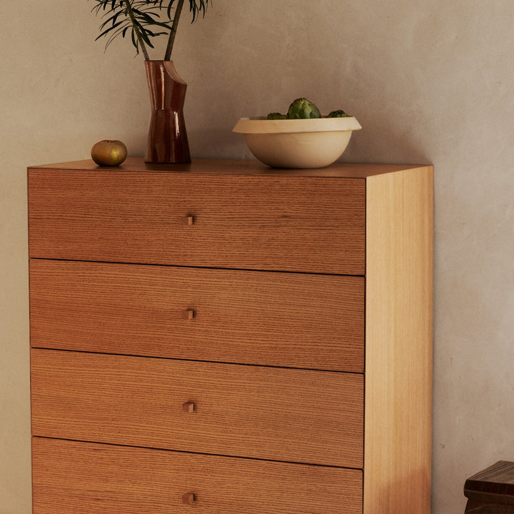 PRE-ORDER │ FERM LIVING Kuben Drawers 1x4, Natural Oak Veneer