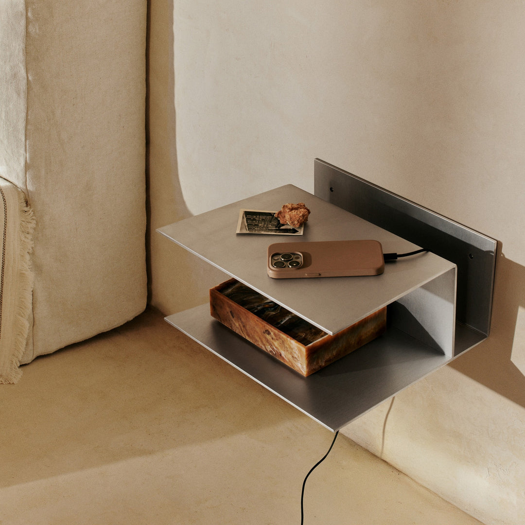 FERM LIVING Lager Bedside Table, Aluminium