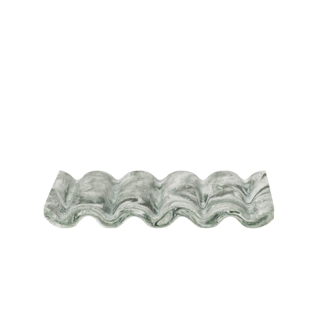 FERM LIVING Mist Soap Dish, 9x14cm, Emerald/Off-White