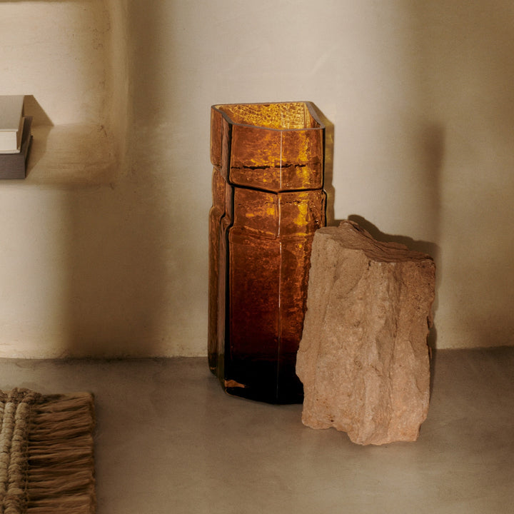 FERM LIVING Muro Vase, H38cm, Recycled Amber