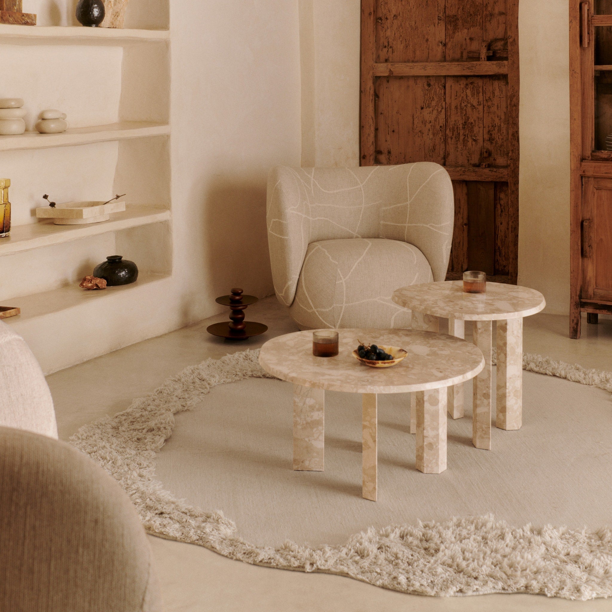 FERM LIVING Norte Outdoor Rug, (D)210cm , Natural