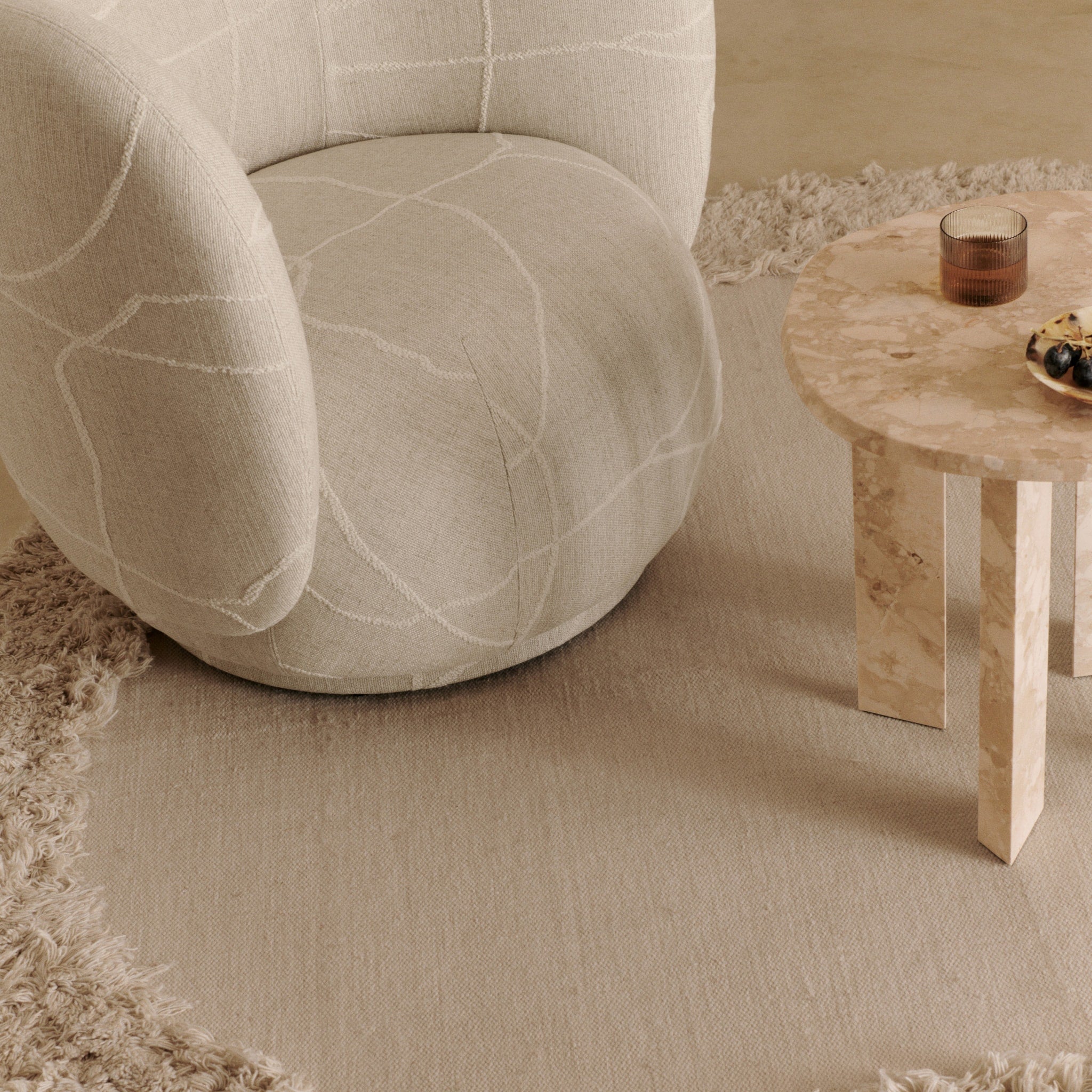 FERM LIVING Norte Outdoor Rug, (D)210cm , Natural
