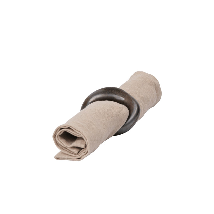 FERM LIVING Orrith Napkin Rings, Rustic Bronze, (Set of 4)