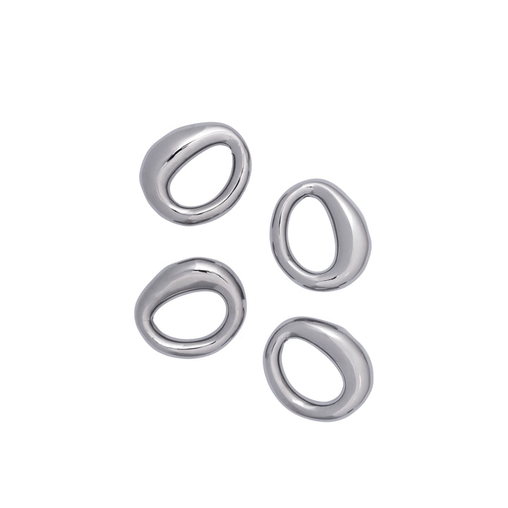 FERM LIVING Orrith Napkin Rings, Silver (Set of 4)