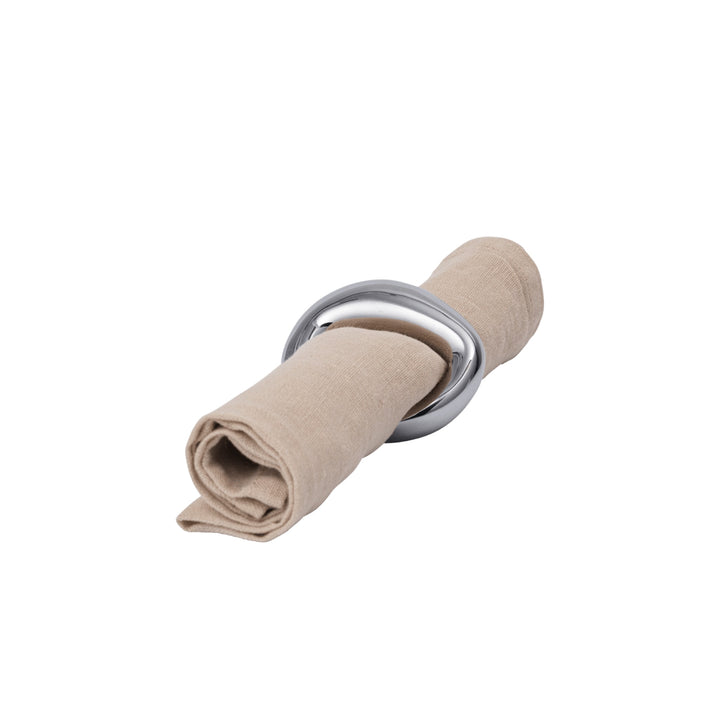 FERM LIVING Orrith Napkin Rings, Silver (Set of 4)