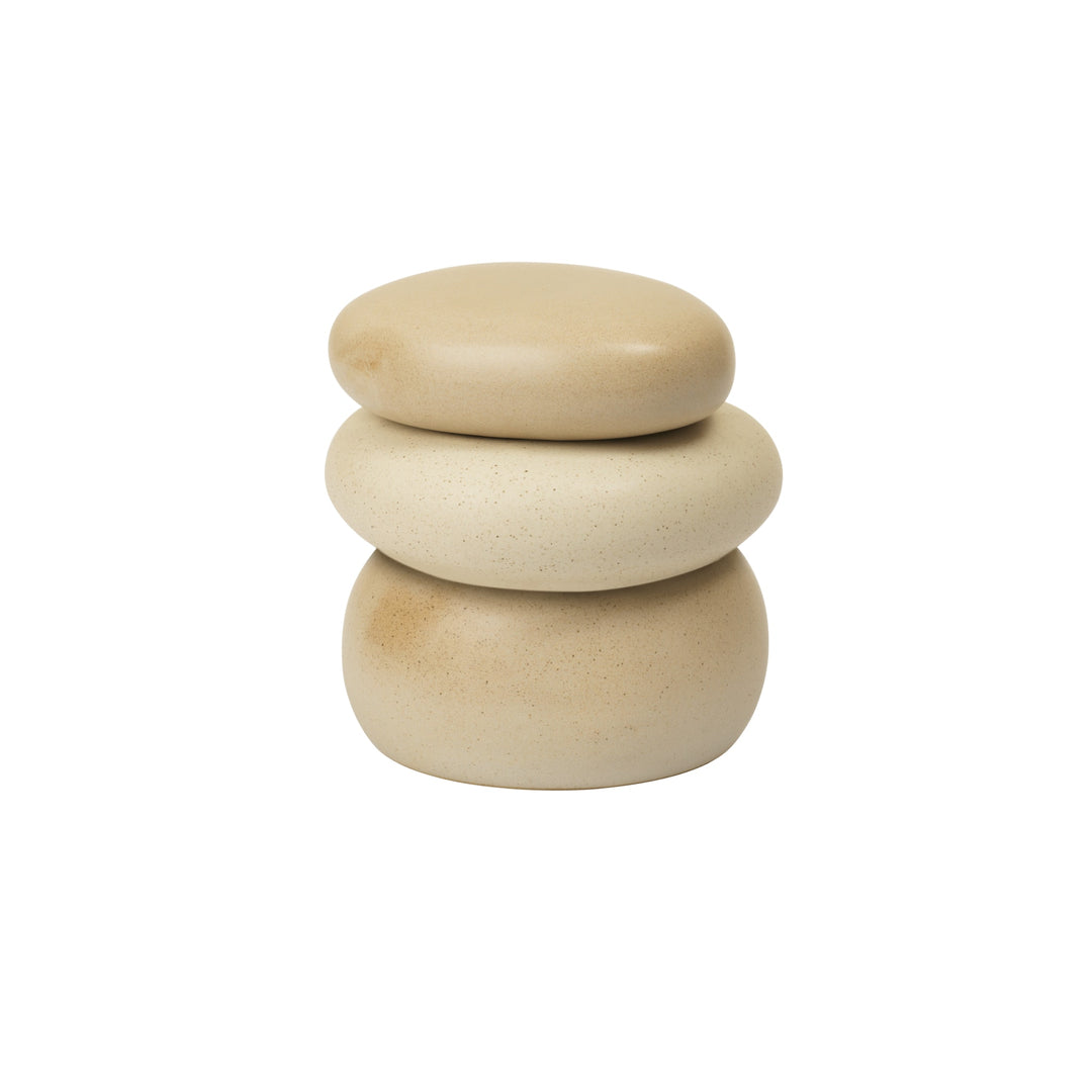 FERM LIVING Pebble Box, Large, H14cm, Sand/Cream