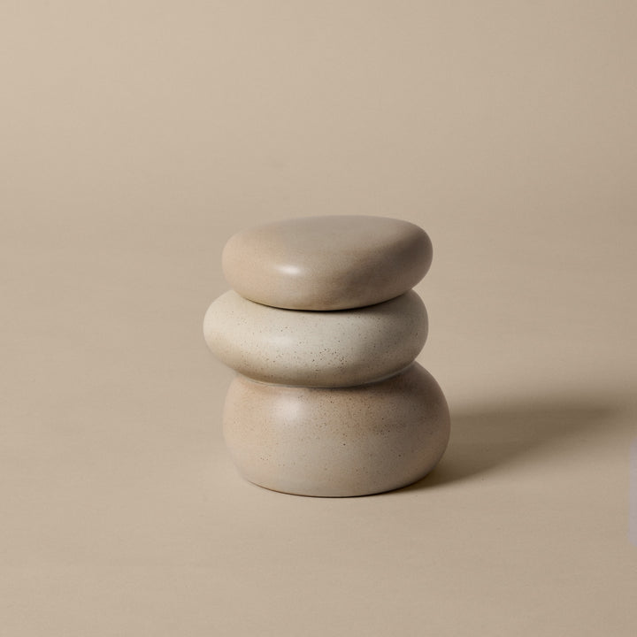 FERM LIVING Pebble Box, Large, H14cm, Sand/Cream