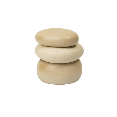 FERM LIVING Pebble Box, Large, H14cm, Sand/Cream