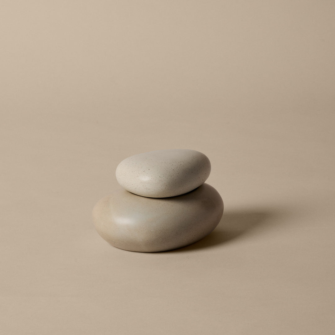 FERM LIVING Pebble Box, Medium, H11cm, Sand/Cream