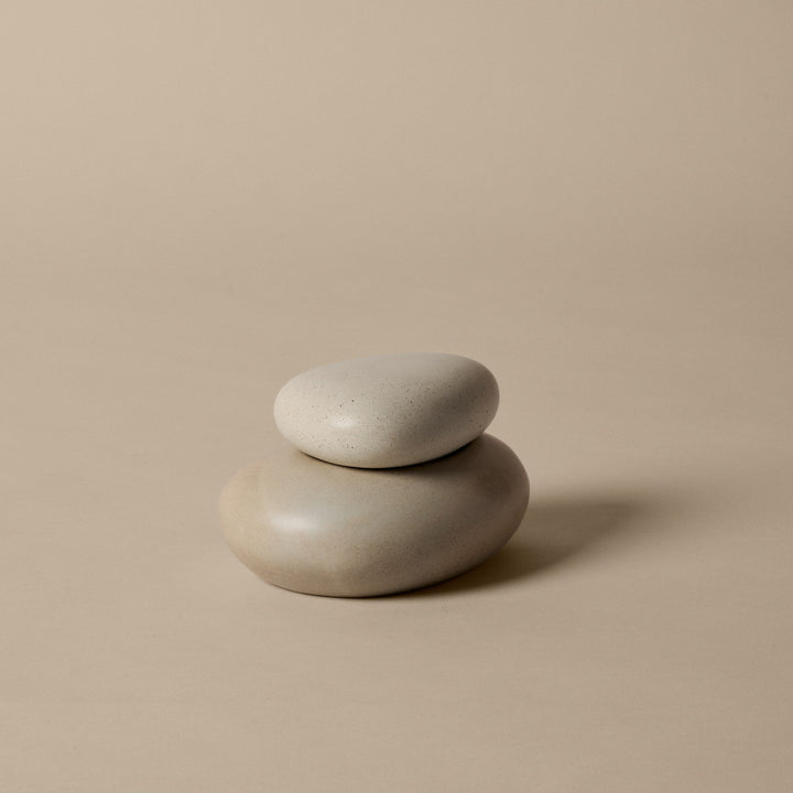 FERM LIVING Pebble Box, Medium, H11cm, Sand/Cream