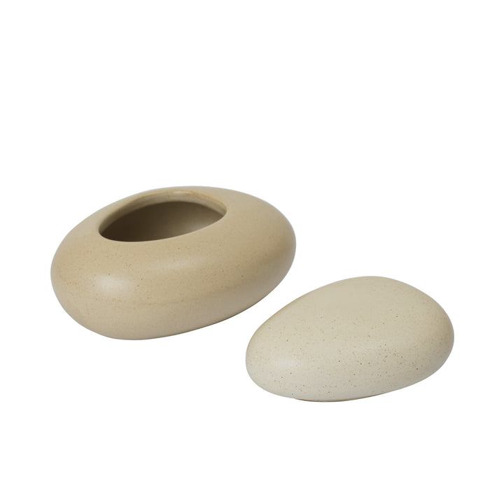 FERM LIVING Pebble Box, Medium, H11cm, Sand/Cream