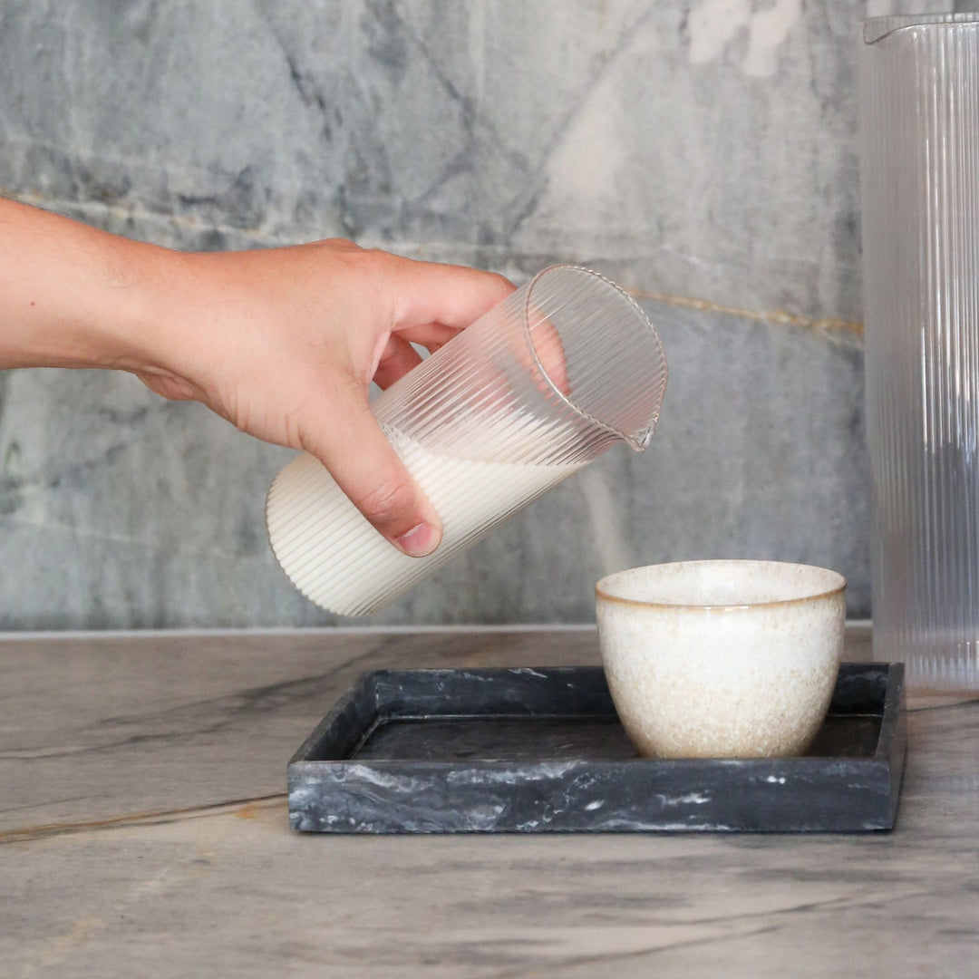 FERM LIVING Ripple Milk Jug, Clear