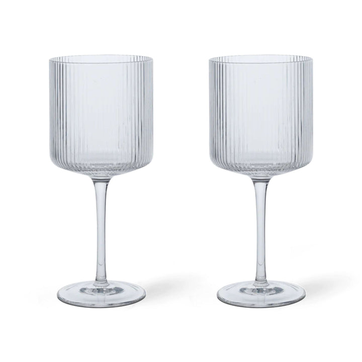 FERM LIVING Ripple Red Wine Glasses, Clear (Set of 2)