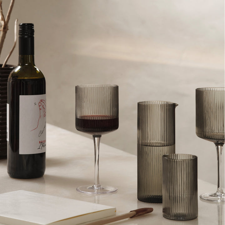 FERM LIVING Ripple Water Jug, Smoked Grey