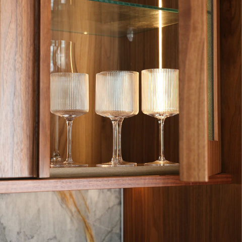 FERM LIVING Ripple White Wine Glasses, Clear (Set of 2)