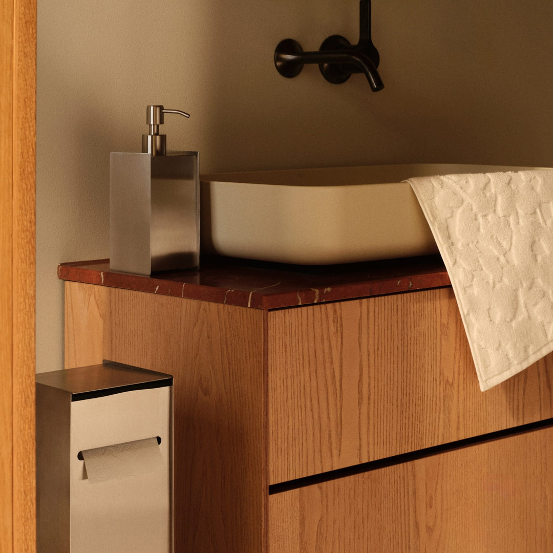 FERM LIVING Sama Soap Dispenser, Brushed Stainless Steel