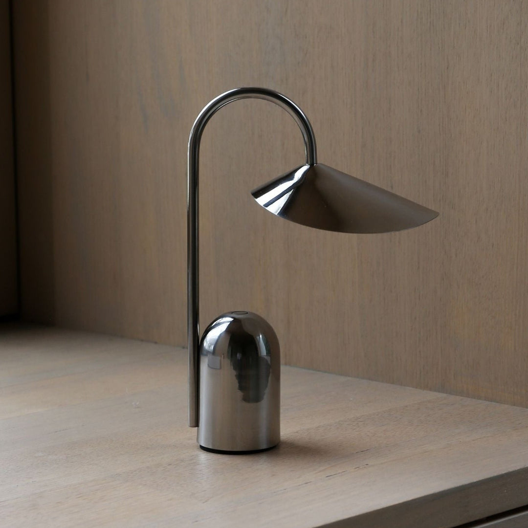 FERM LIVING Arum Portable Lamp, Stainless Steel