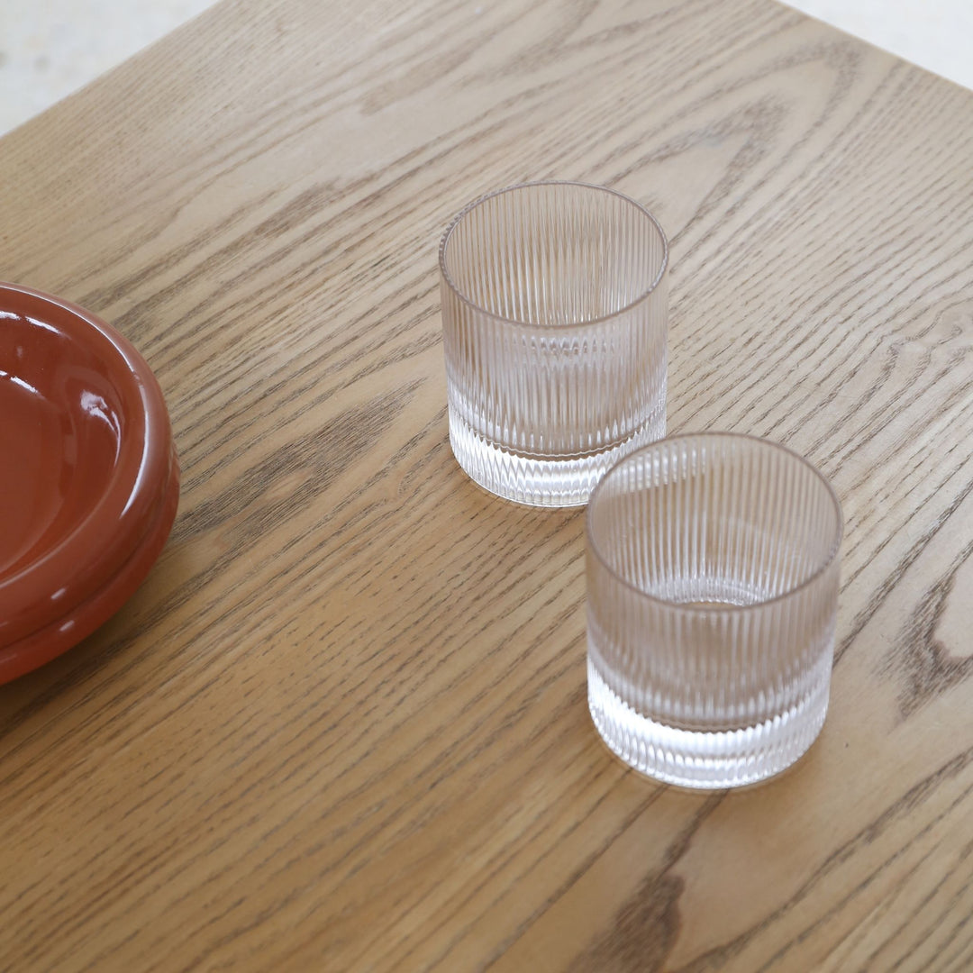 FERM LIVING Ripple Tumbler Glasses, Clear (Set of 2)