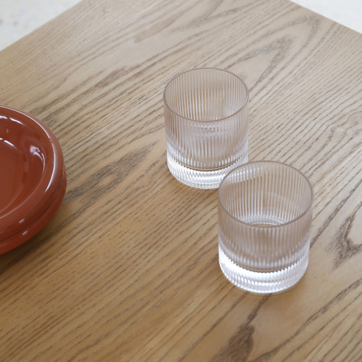 FERM LIVING Ripple Tumbler Glasses, Clear (Set of 2)