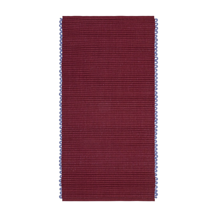 FINARTE Kumpu Wool Rug/Door Mat, 60x90cm, Burgundy