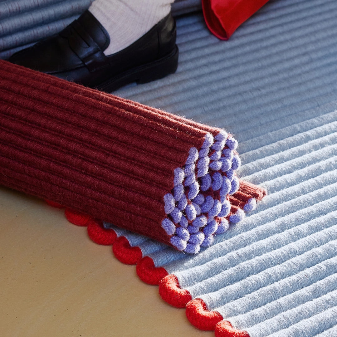 FINARTE Kumpu Wool Rug/Door Mat, 60x90cm, Burgundy