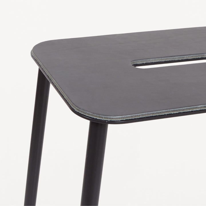 FRAMA Adam Stool, Black/Anthracite Leather, H65cm