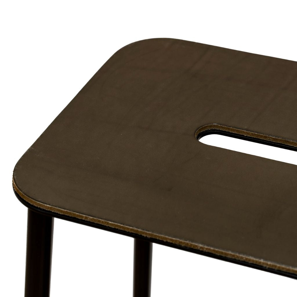 FRAMA Adam Stool, Black/Anthracite Leather, H65cm
