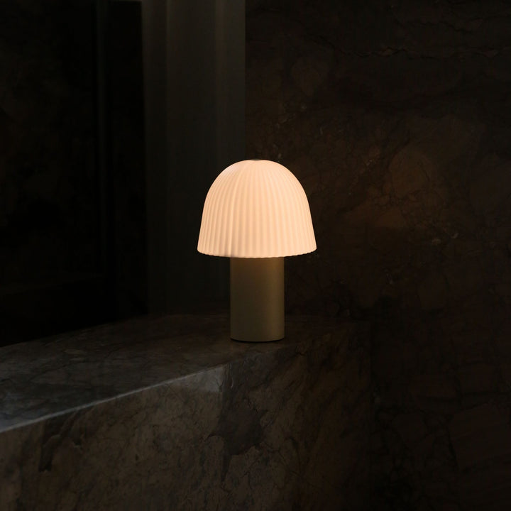 FERM LIVING Frill Portable Lamp, Cashmere/White