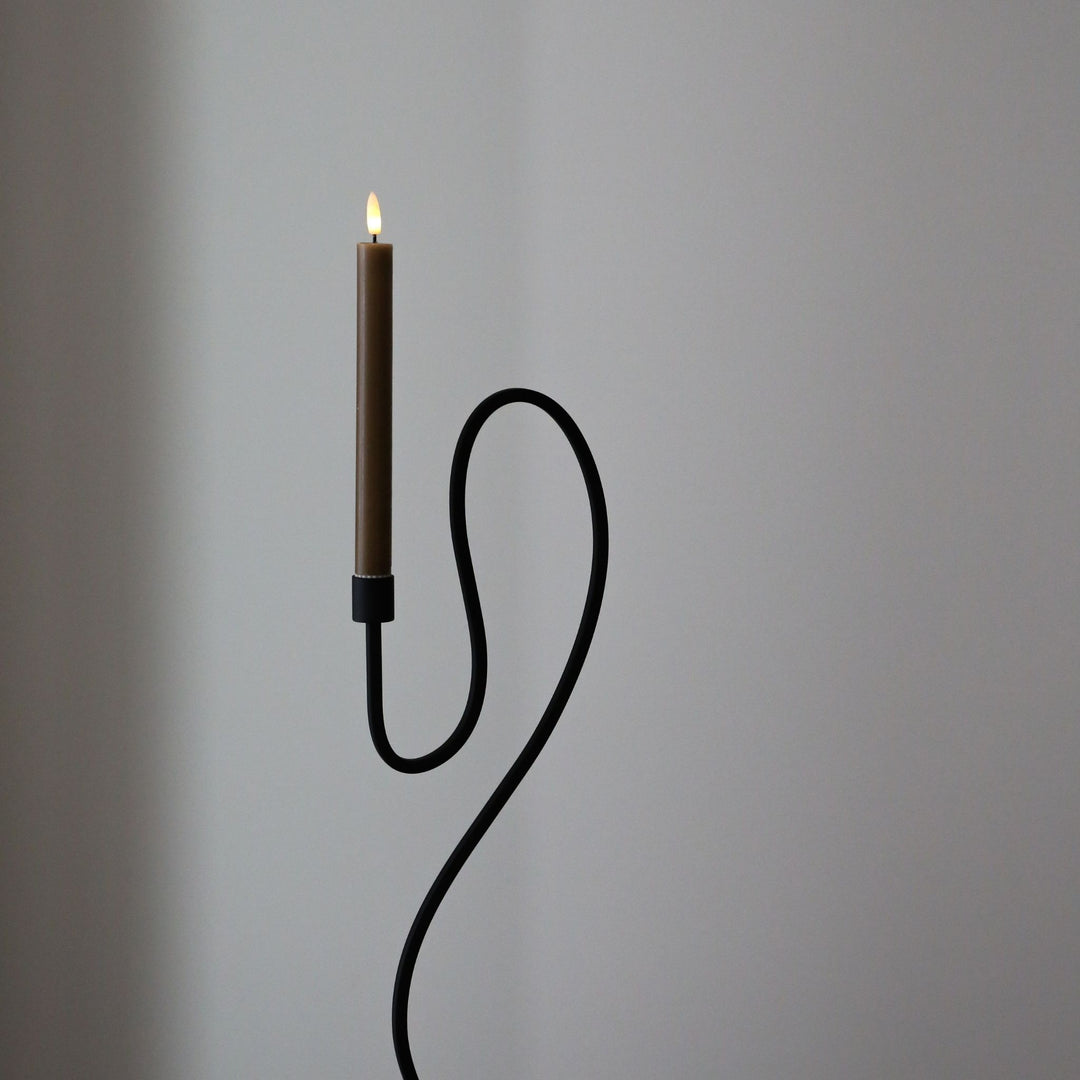 FERM LIVING Valse Floor Candle Holder, Black