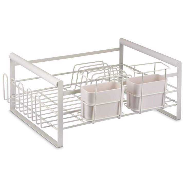 DESIGNSTUFF The Frame Dish Rack with Removable Utensil Holders, White