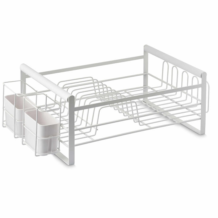 DESIGNSTUFF The Frame Dish Rack with Removable Utensil Holders, White