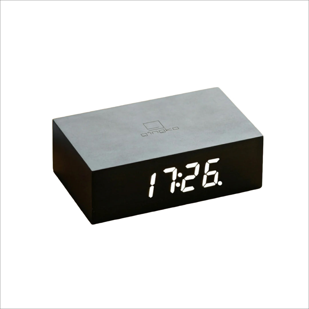 GINGKO Flip Click Alarm Clock, Black Wood