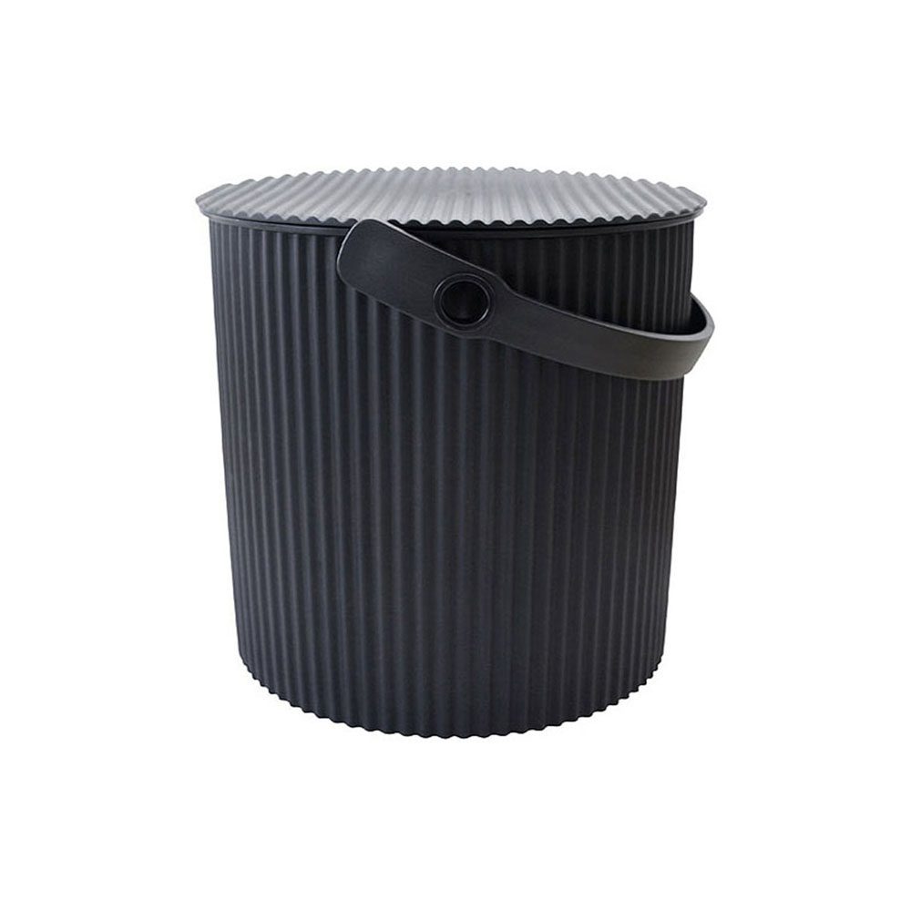 Tendance - Cubo De Metal Abocinado Con Tapa De Bambú 5l - Bambú Mostaza