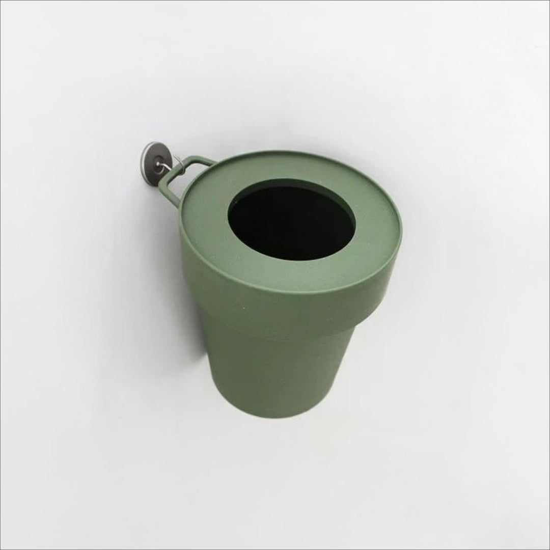 HACHIMAN-KASEI Tap Trash Bin, 10L, Khaki