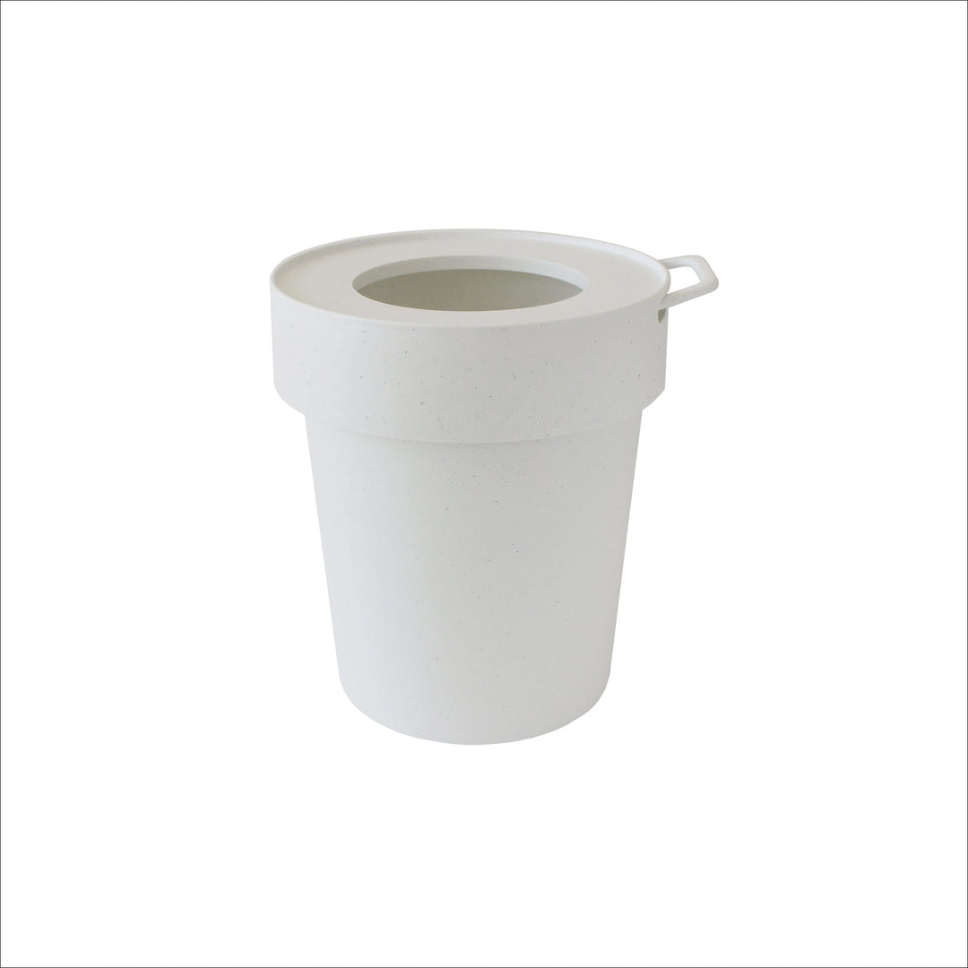 HACHIMAN-KASEI Tap Trash Bin, 10L, White