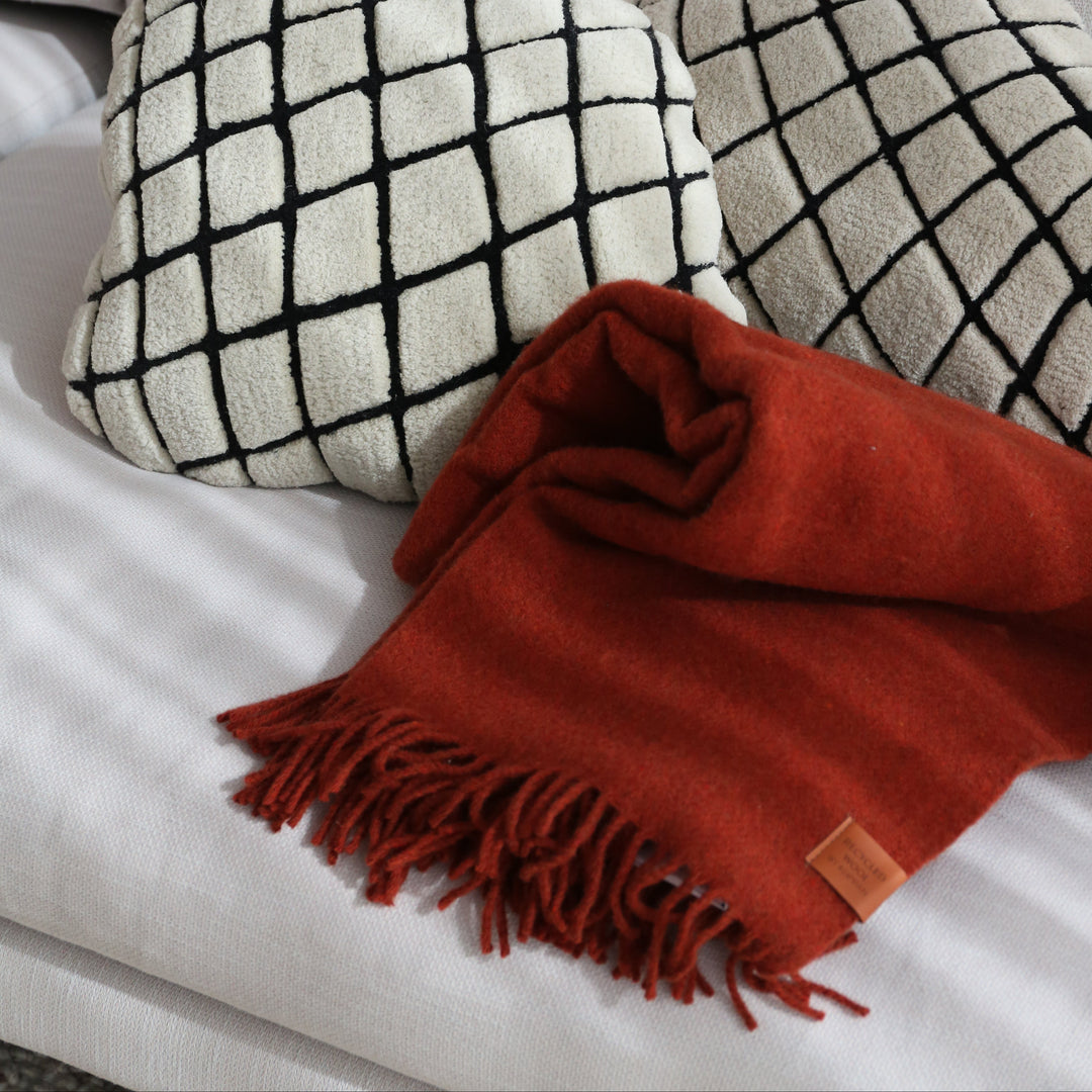 KLIPPAN True Wool Throw Blanket, Rust