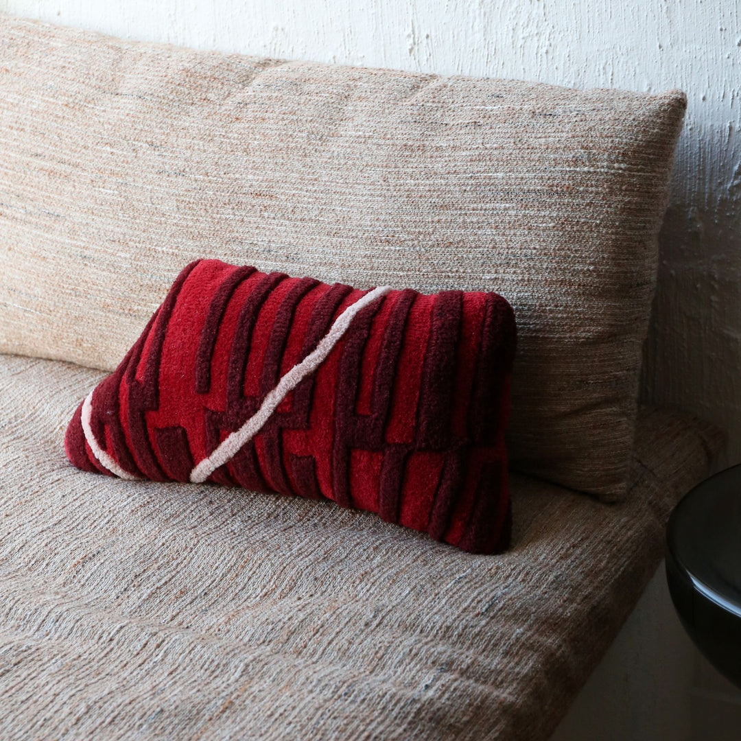 HAUS ÜGER Maya Cushion, 35x60cm, Red