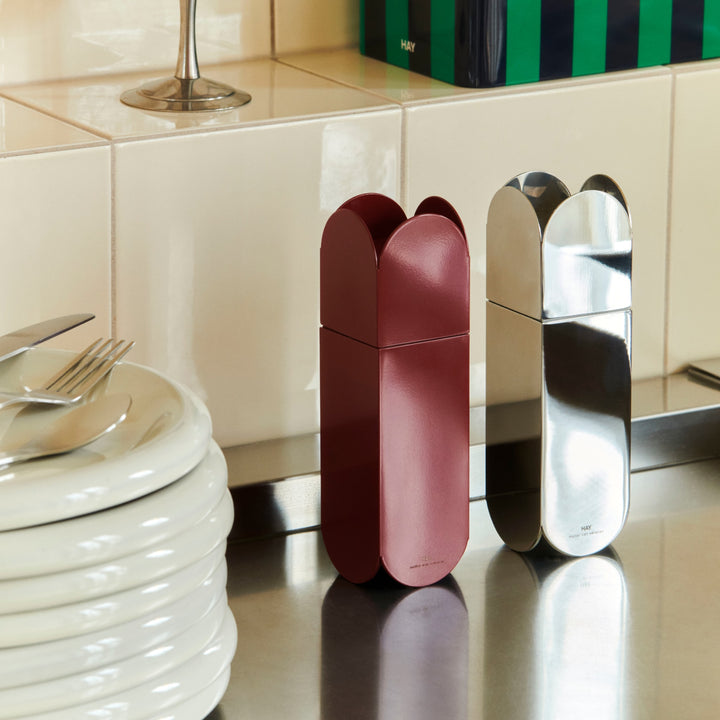 HAY Arcs Salt & Pepper Grinder, Burgundy