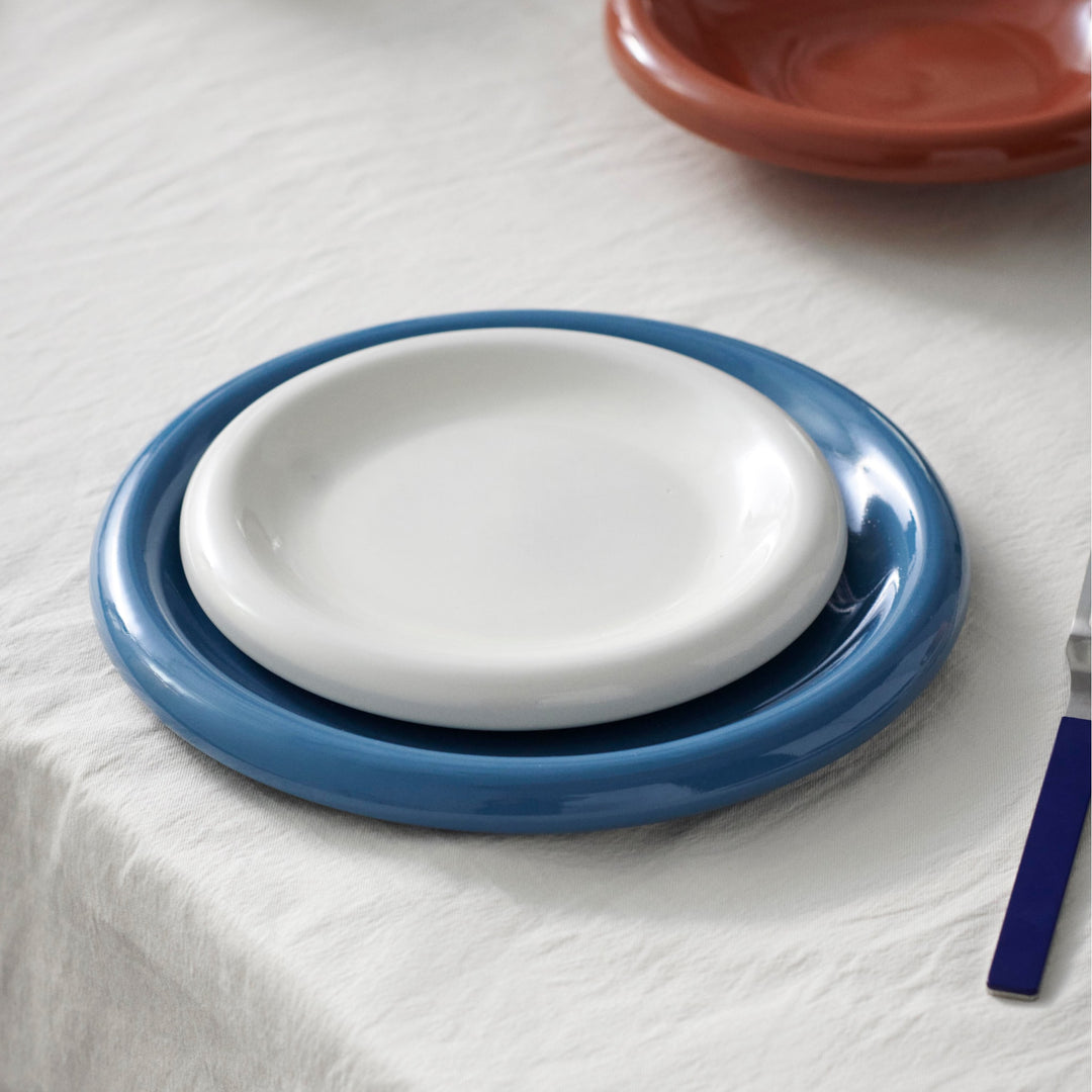 HAY Barro Plate, D24cm, Dark Blue (Set of 2)