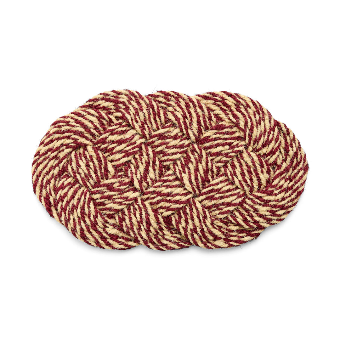 HAY Coco Door Mat, Swirl, Bordeaux and Off-White